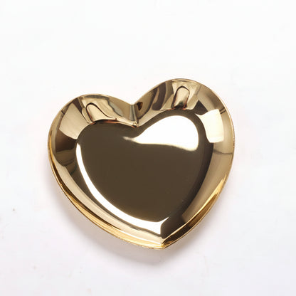 Herzförmige Edelstahl-Ablageschale in Gold