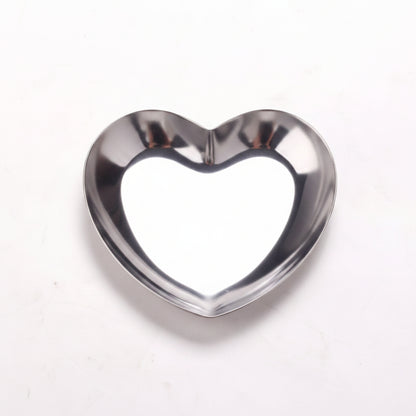 Herzförmige Edelstahl-Ablageschale in Silber